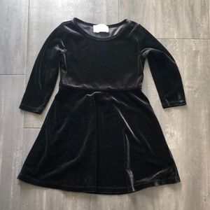 Black velvety long sleeve dress